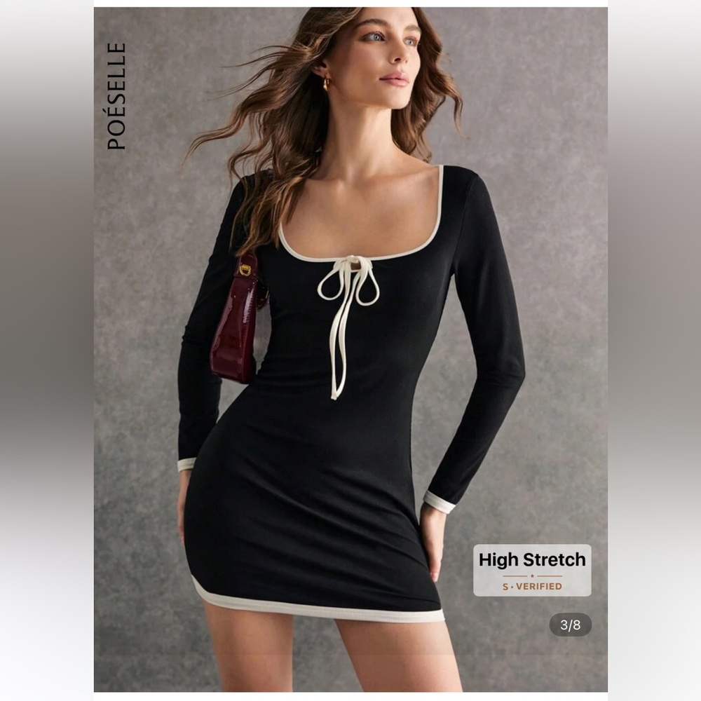 Elegant Black Long Sleeve Dress